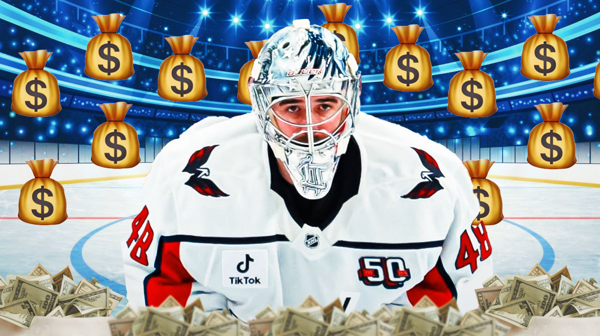 Logan Thompson surrounded by money bag emojis