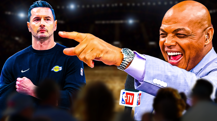 Charles Barkley laughing at JJ Redick.
