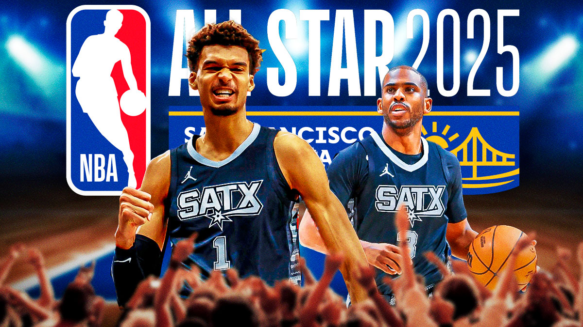 Featured Image: Victor Wembanyama image looking fired up, Chris Paul image looking animated, NBA All-Star logo
