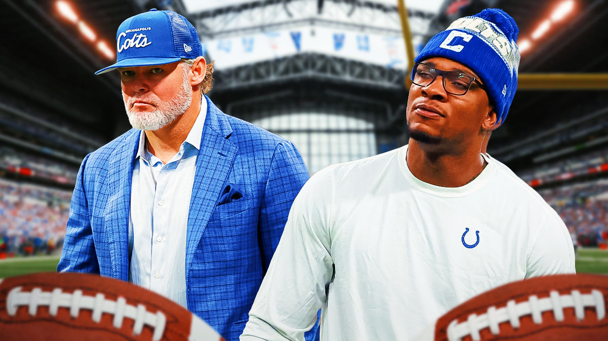 Colts GM Chris Ballard with Colts quarterback Anthony Richardson