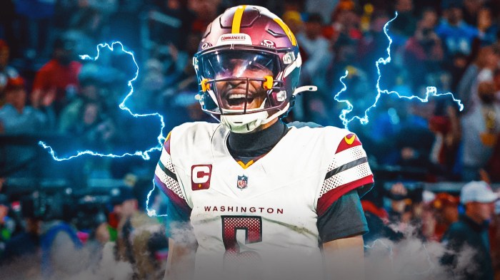 Commanders QB Jayden Daniels hit a new NFL history mark in the upset of the Lions