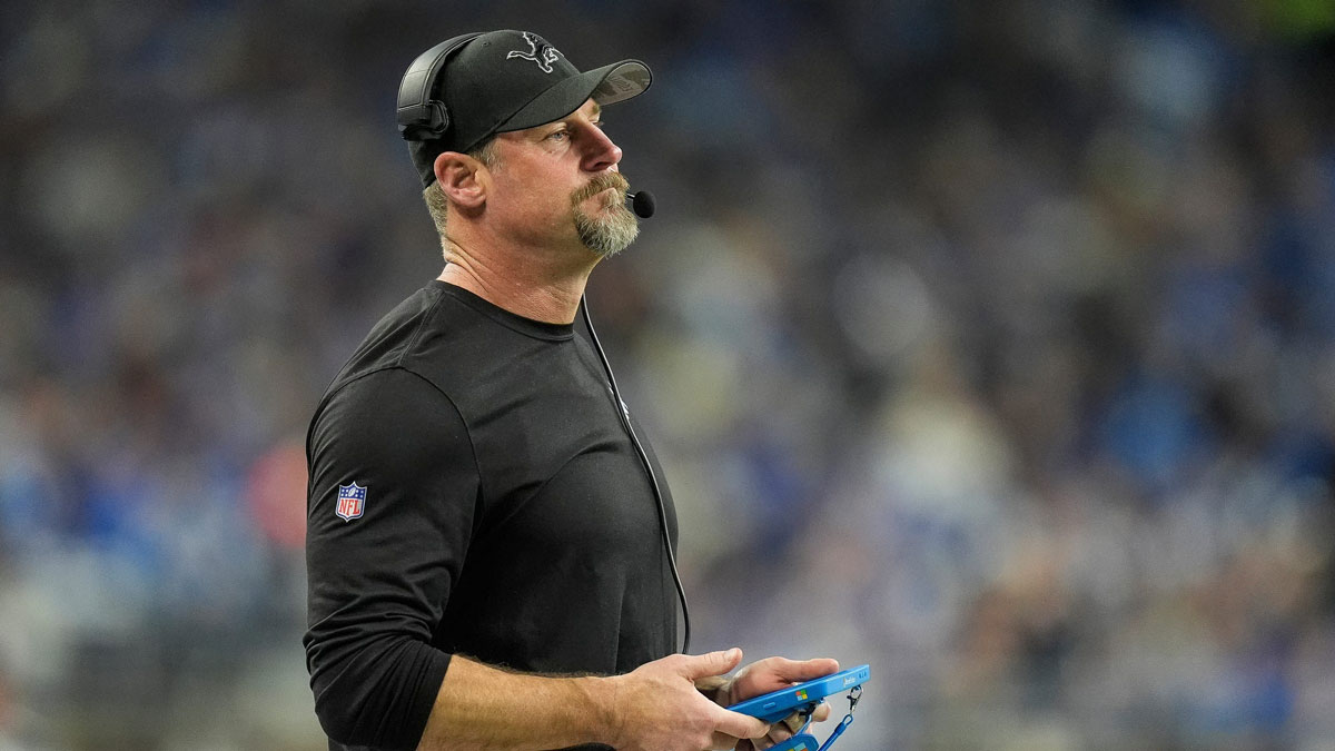 Lions head coach Dan Campbell during the playoff game against the Commanders.