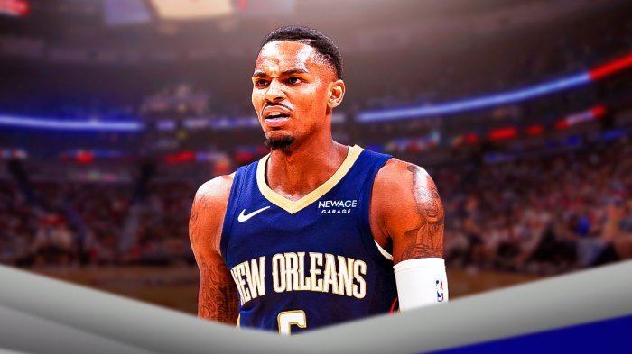 Dejounte Murray looking devastated in Pelicans jersey