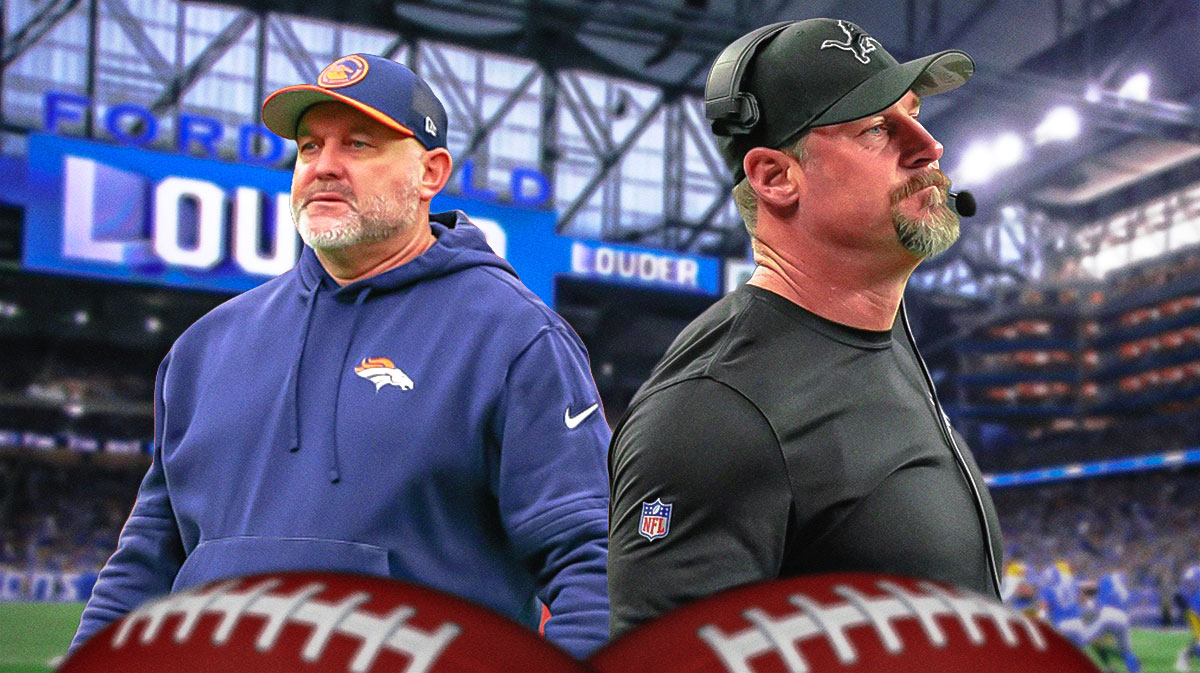 Lions Dan Campbell and Broncos offensive coordinator John Morton