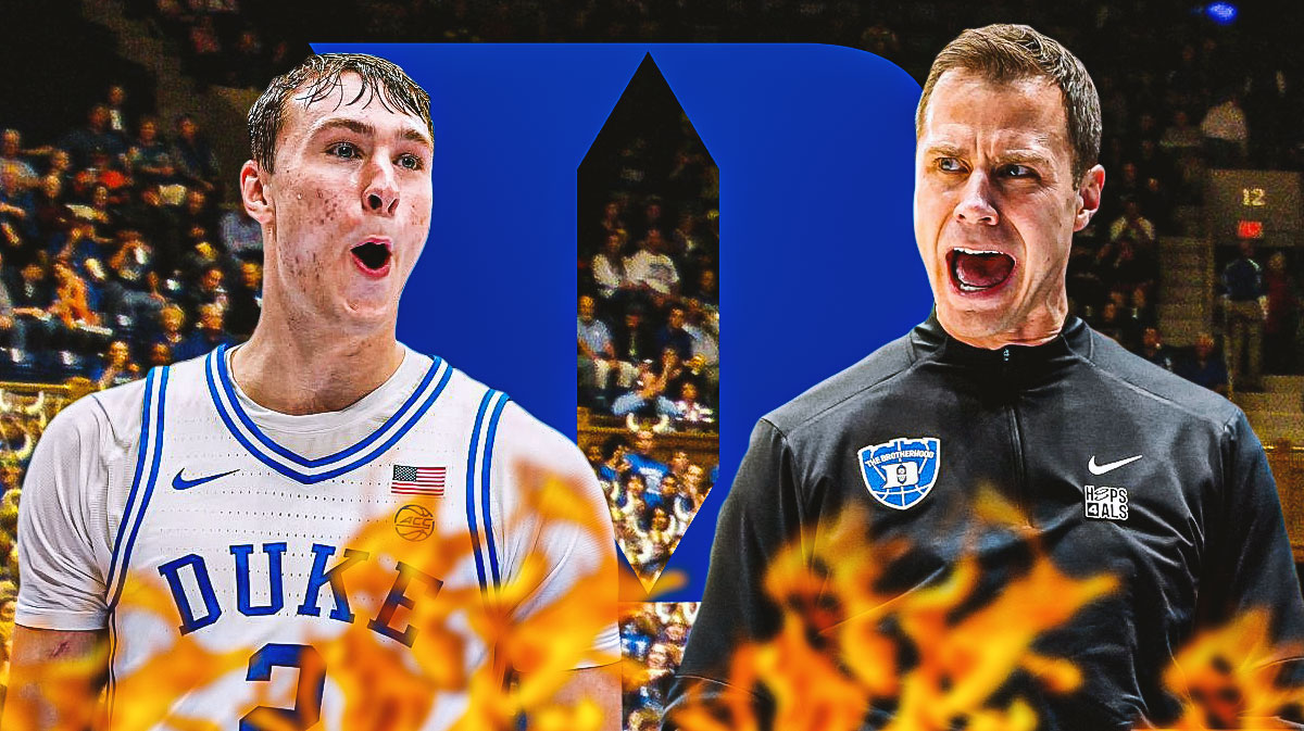 Duke basketball's Cooper Flagg and Jon Scheyer looking fired up