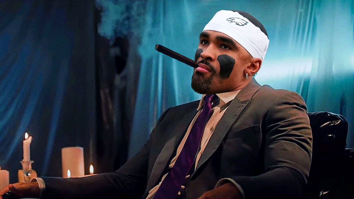 Eagles' Jalen Hurts lights up victory cigar after advancing to Super Bowl