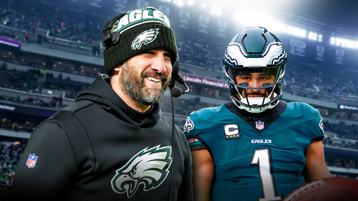 Philadelphia Eagles coach Nick Sirianni with quarterback Jalen Hurts