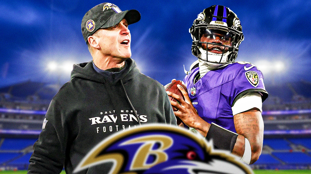 Ravens John Harbaugh and Ravens Lamar Jackson in 2025 NFL offseason