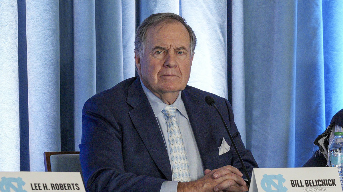 North Carolina Tar Heels new head coach Bill Belichick speaks to the media at Loudermilk Center for Excellence.