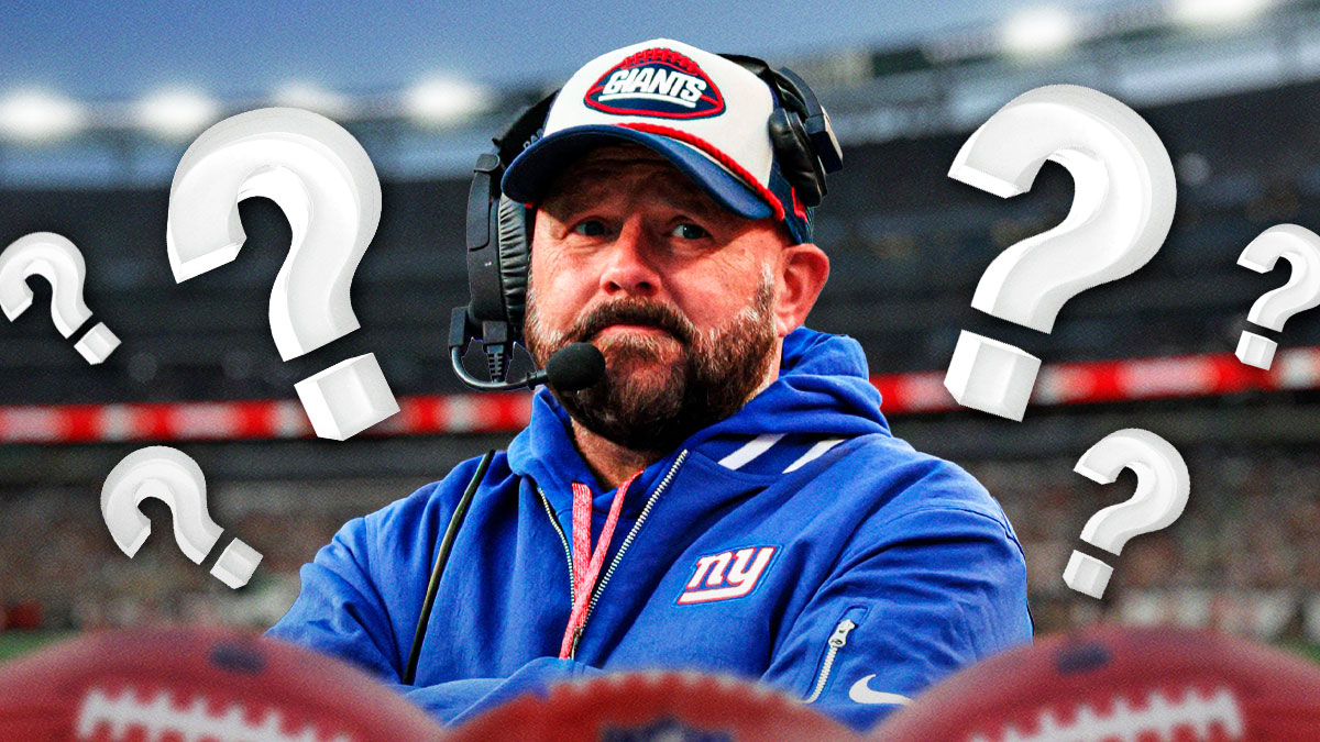Brian Daboll with question marks all around him