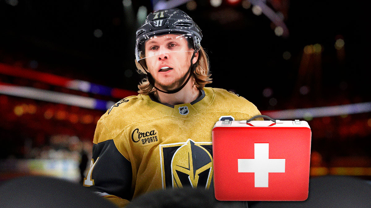 William Karlsson with a first aid kit near him.