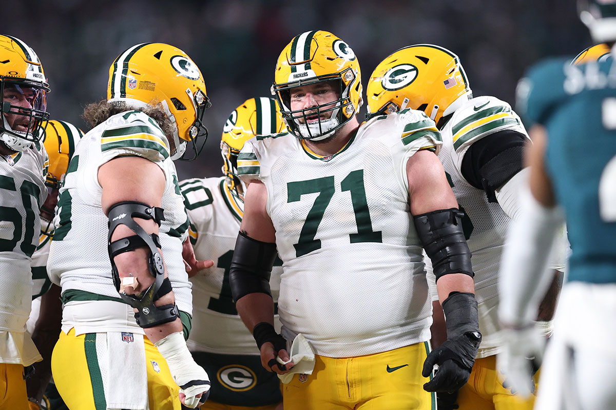 Green Bay Packers center Josh Myers (71) during the game against the Philadelphia Eagles in the NFC wild card game at Lincoln Financial Field.