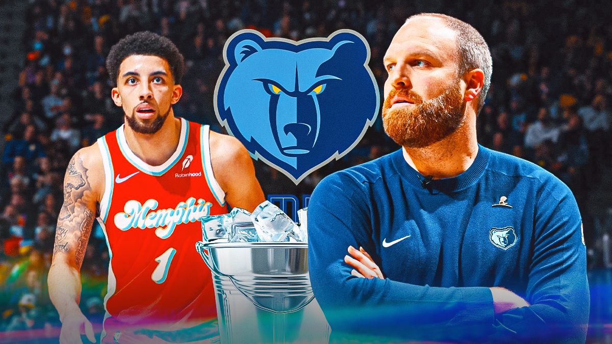 Taylor Jenkins, Scotty Pippen Jr., a bucket of Ice, Grizzlies logo