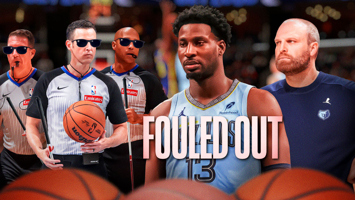 Jaren Jackson Jr., Taylor Jenkins, 3 blind refs, Grizzlies logo