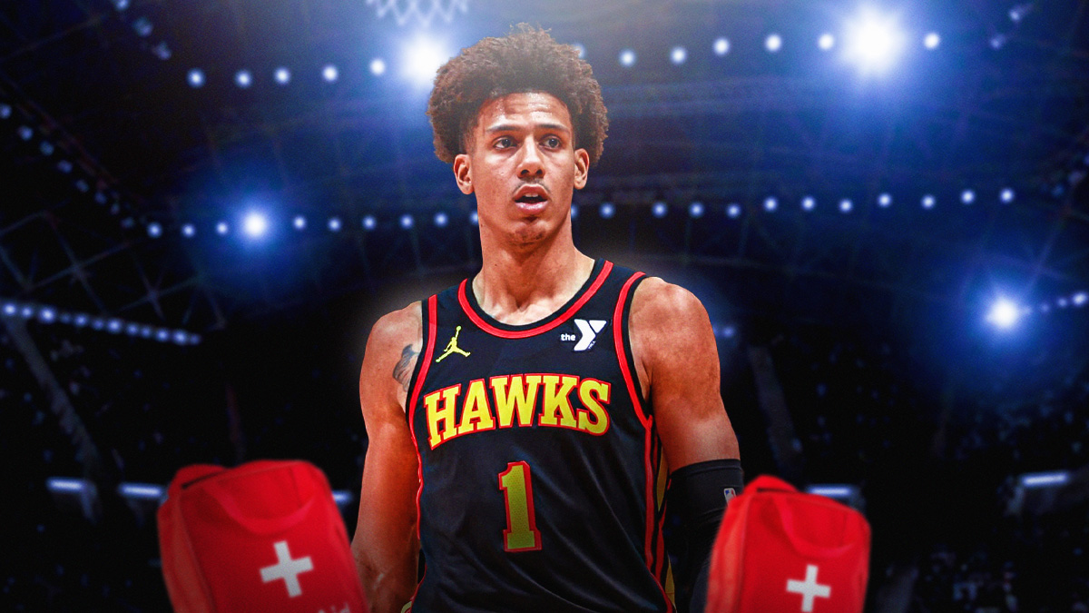 Jalen Johnson with a first aid kit.