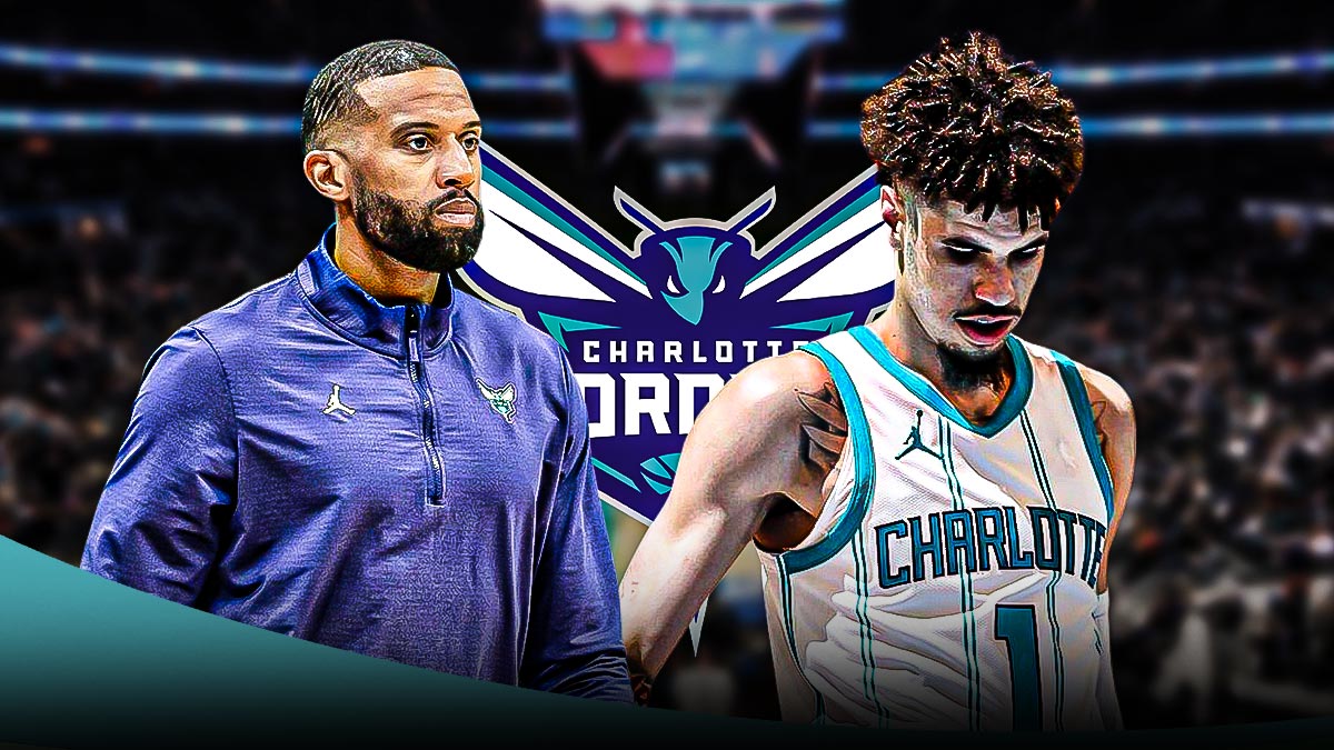 Hornets Charles Lee and LaMelo Ball looking upset