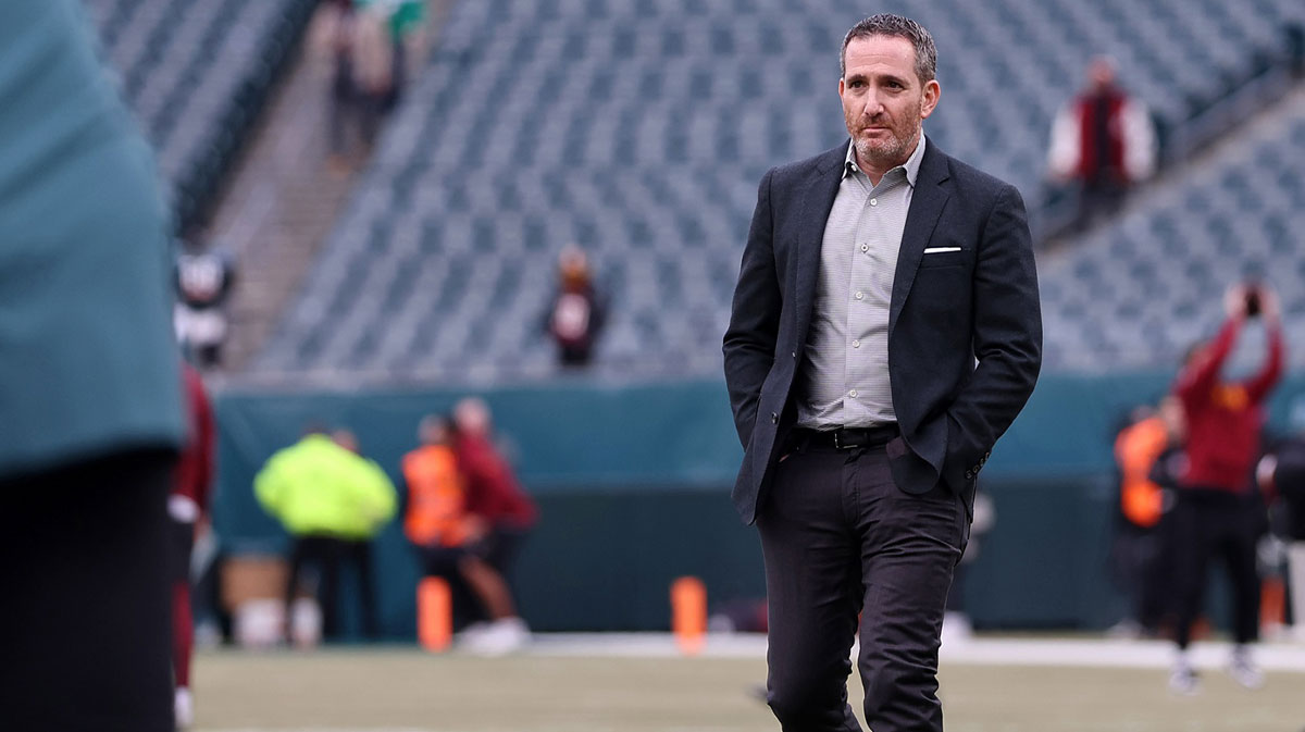 Philadelphia Eagles general manager Howie Roseman looks on before the NFC Championship game at Lincoln Financial Field.