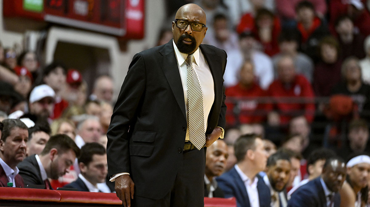 Indiana Hoosiers head coach Mike Woodson during the second half against the Maryland Terrapins at Simon Skjodt Assembly Hall.