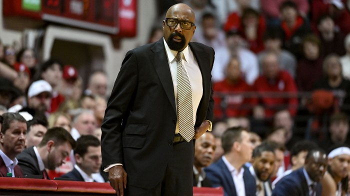 Indiana Hoosiers head coach Mike Woodson during the second half against the Maryland Terrapins at Simon Skjodt Assembly Hall.