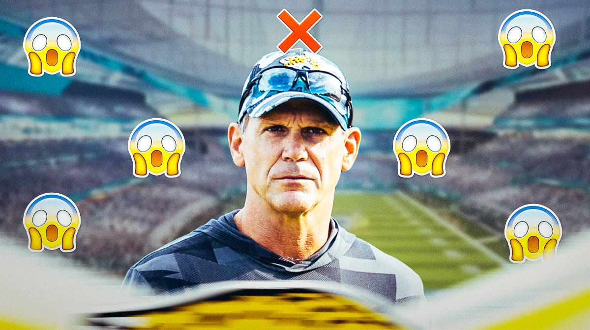 Trent Baalke with an "X" above his head and a bunch of shocked emojis in the background