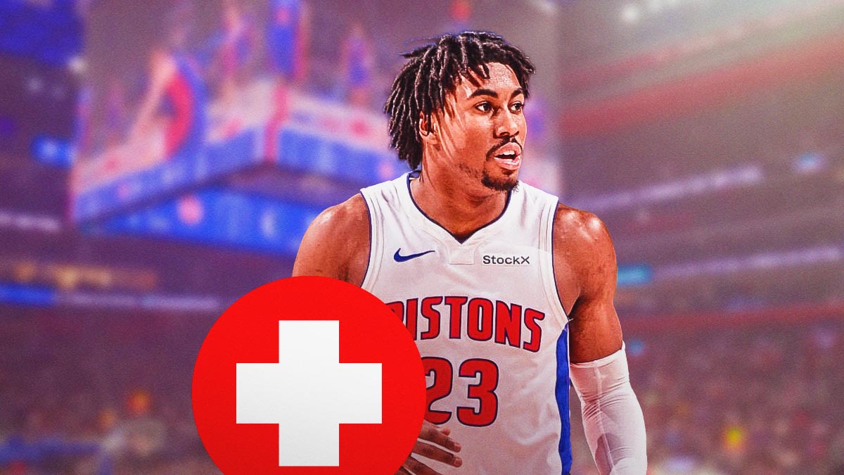 Jaden Ivey (Pistons) with medical cross symbol