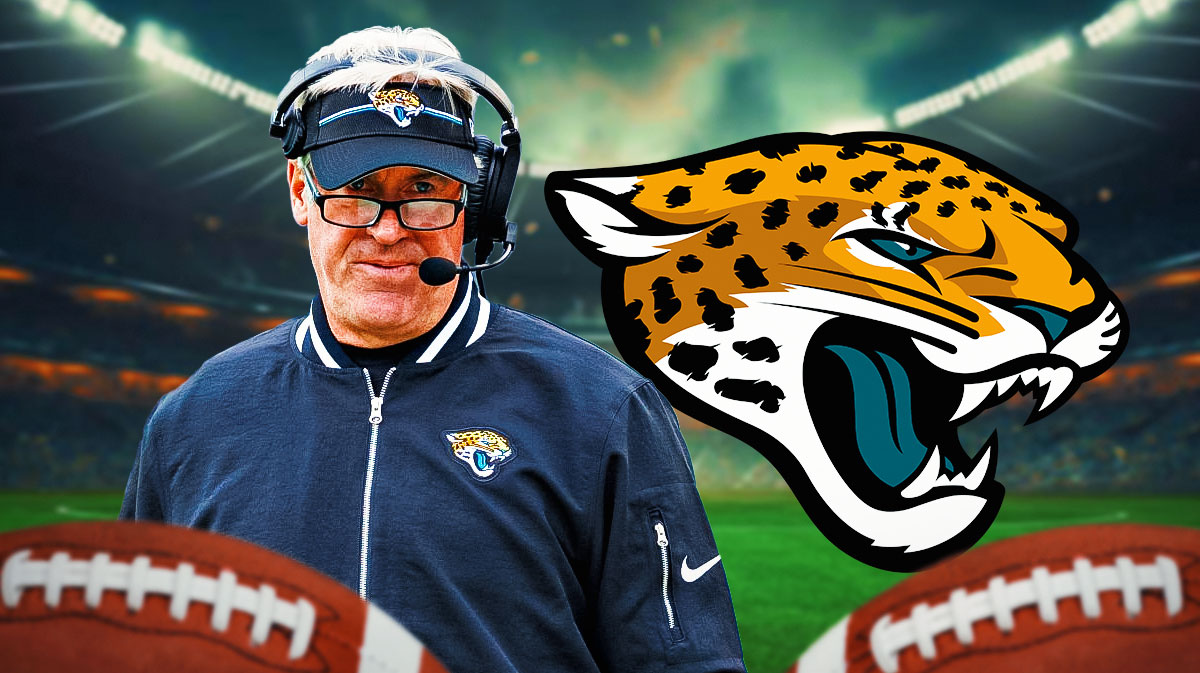 Doug Pederson next to Jaguars logo.