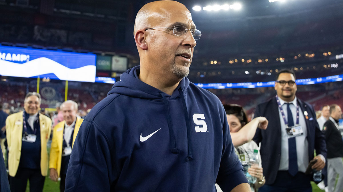 Penn State Nittany Lions head coach James Franklin against the Boise State Broncos in the Fiesta Bowl at State Farm Stadium.