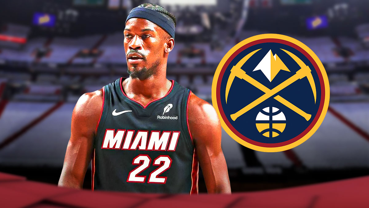 Heat star Jimmy Butler, Nuggets, Kaseya Center in back
