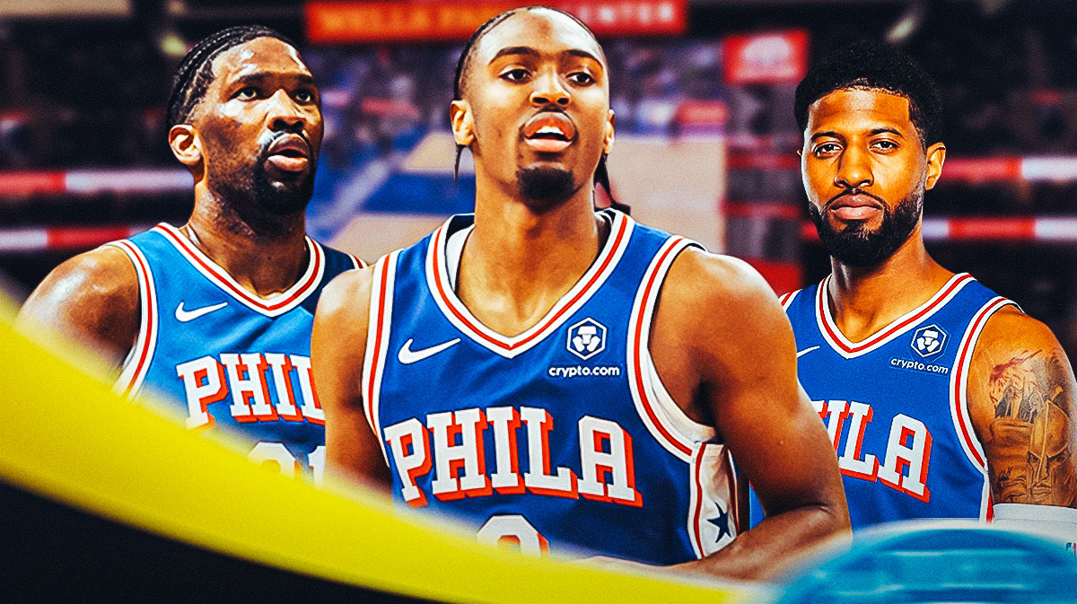 76ers' Joel Embiid, Tyrese Maxey and Paul George