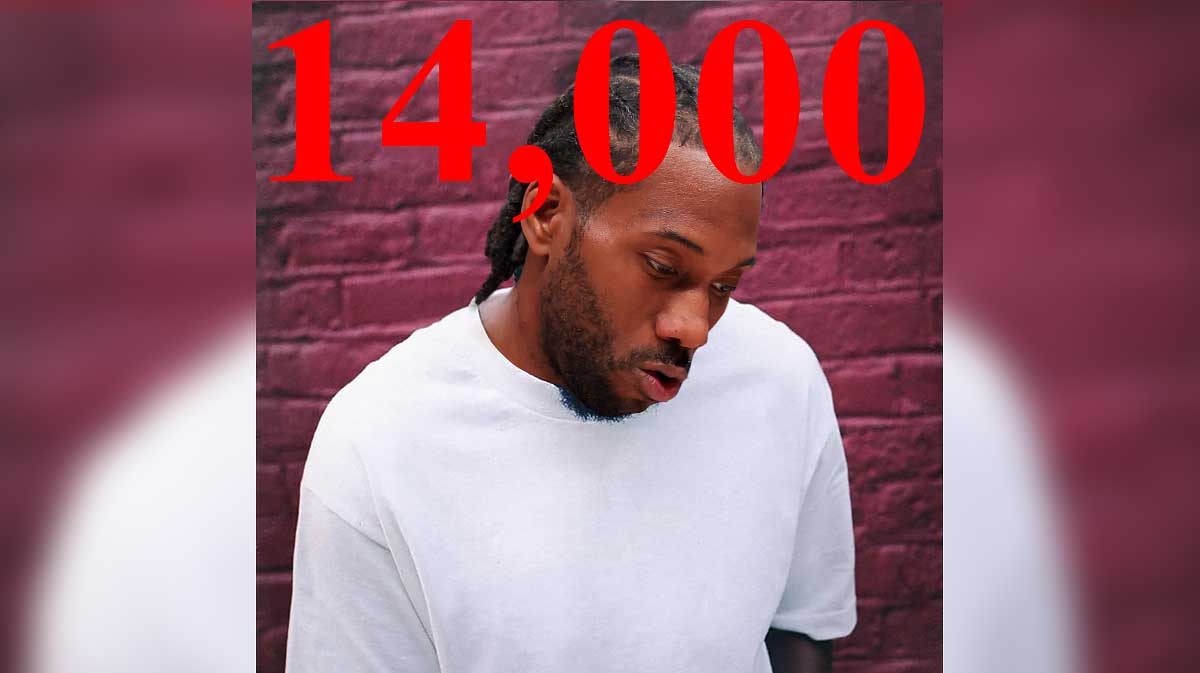 Kawhi Leonard (Clippers) as Kendrick Lamar's Damn Album cover