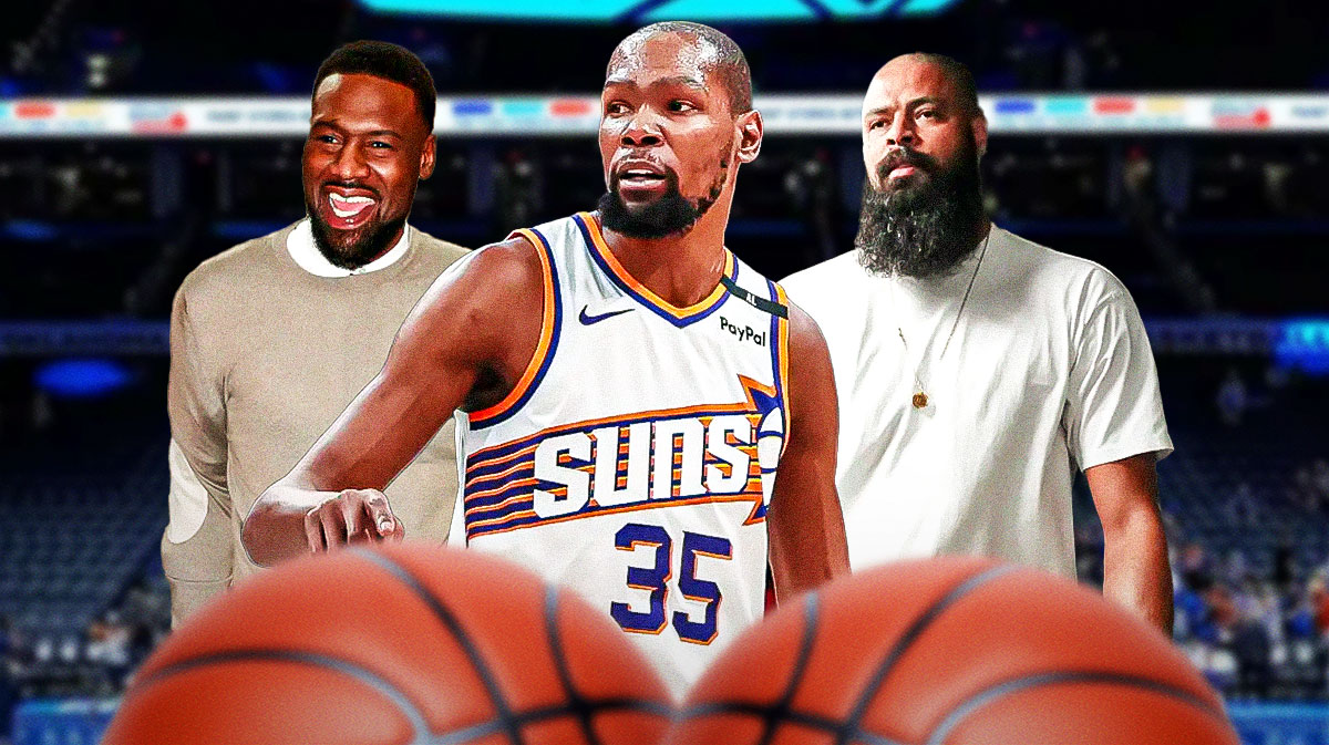 Former Thunder All-Star Kevin Durant next in between former Grizzlies guard Tony Allen and former Mavericks center Tyson Chandler