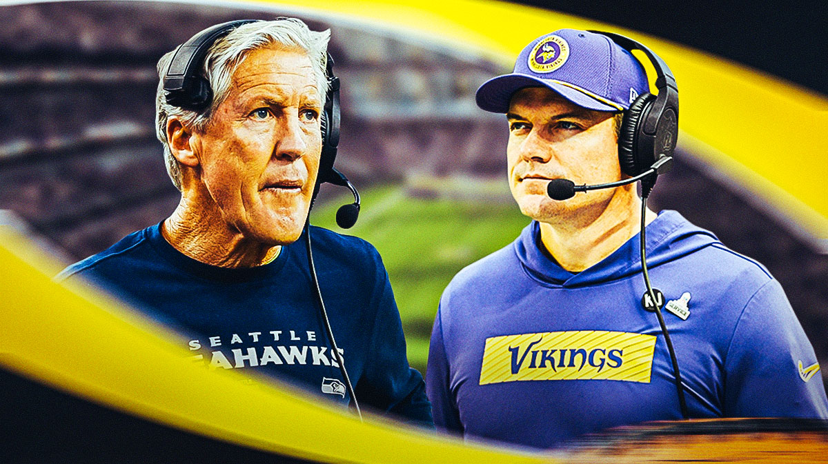 Kevin O'Connell next to Pete Carroll
