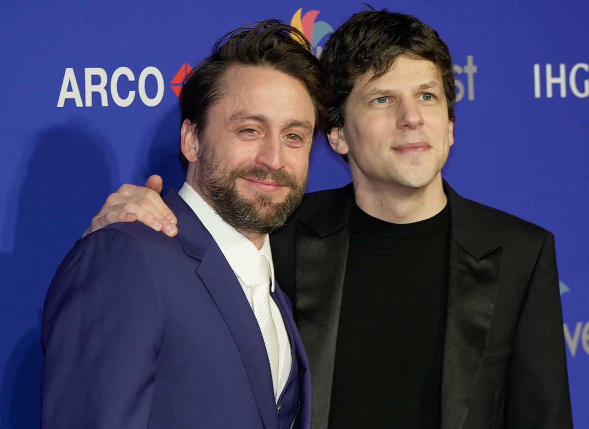 Kieran Culkin and Jesse Eisenberg at the Palm Springs International Film Festival on January 3, 2025.