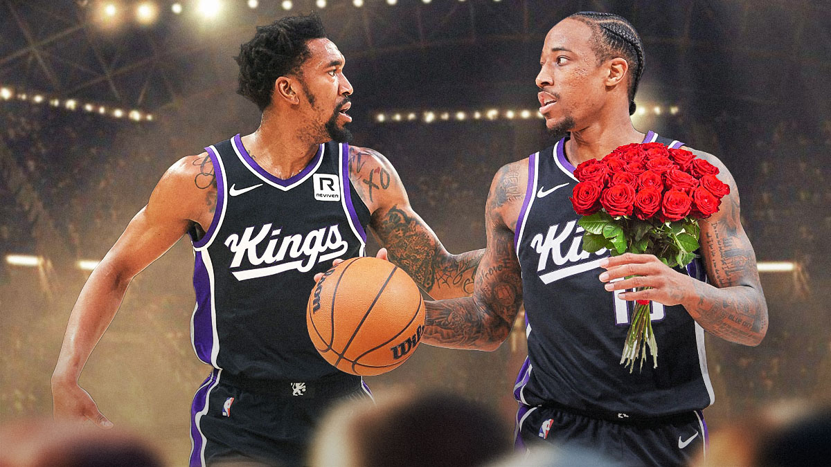 Kings' DeMar DeRozan throwing flowers at Malik Monk
