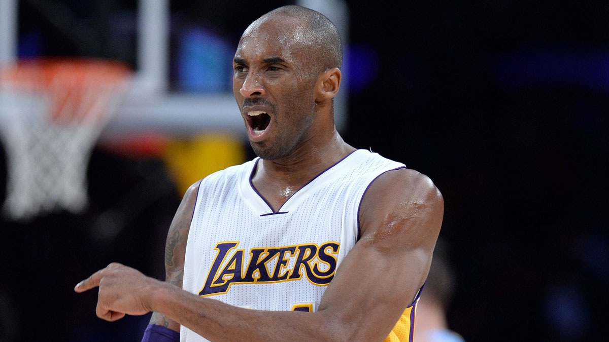 Los Angeles Lakers guard Kobe Bryant (24) reacts after missing a basket as heads down court  in the second half of the game against the Denver Nuggets at Staples Center. Nuggets won 101-94.