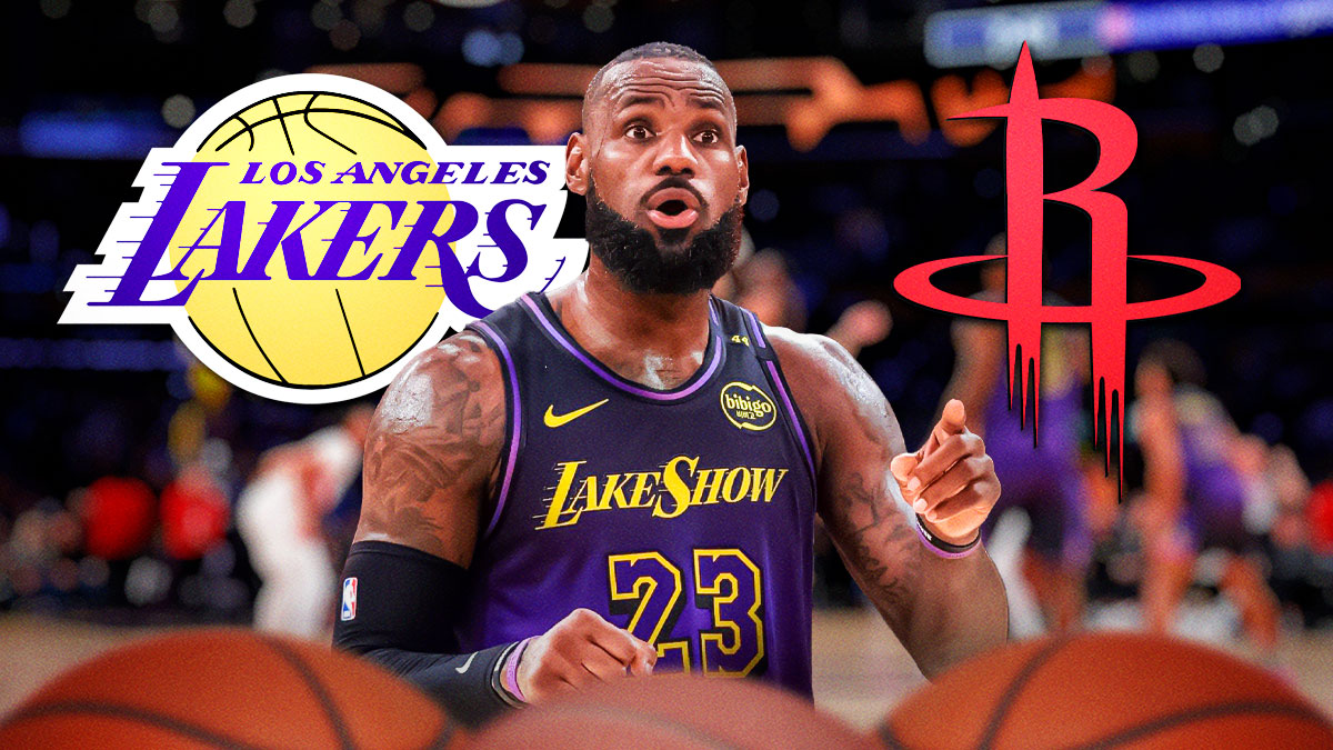 LeBron James in a Lakers jersey.