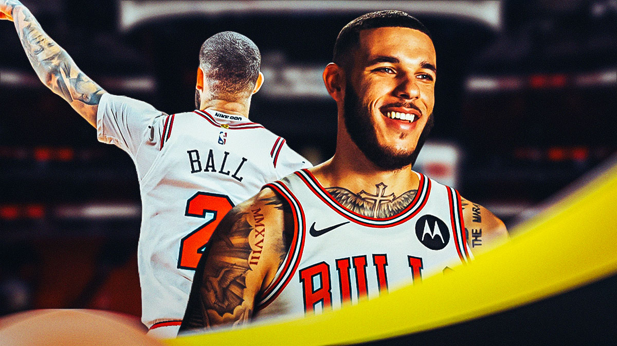 Bulls, Lonzo Ball, Lonzo Ball injury, Lonzo Ball Bulls, Lonzo Ball surgery, Lonzo Ball smiling with Bulls arena in the background