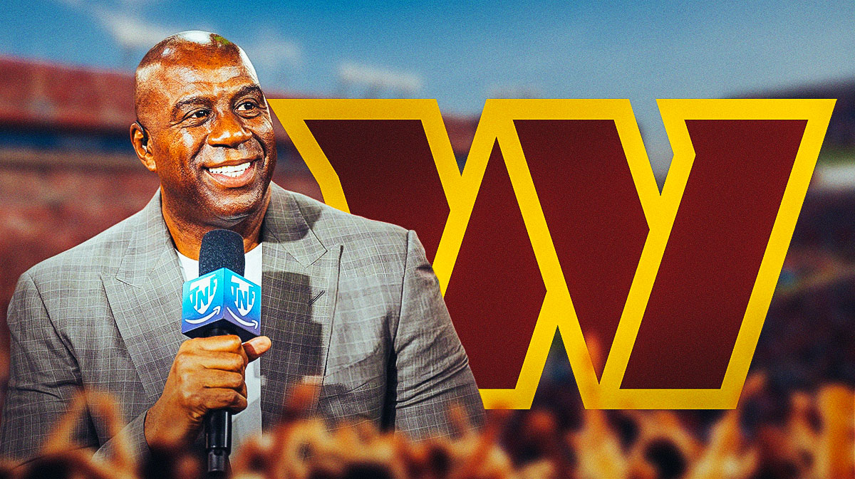 Commanders, Magic Johnson, Buccaneers' Raymond James Stadium in back