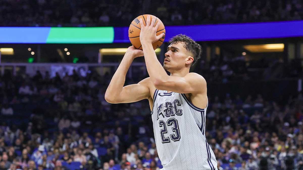 Orlando Magic forward Tristan da Silva (23) shoots a three-pointer in the second half against the Brooklyn Nets at the Kia Center.