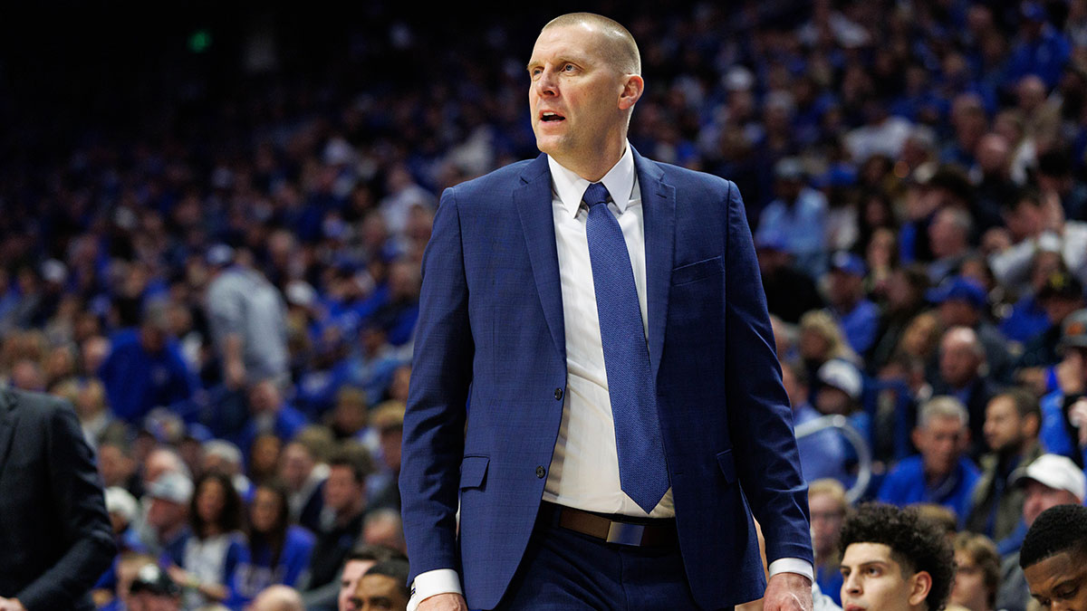 Kentucky Wildcats head coach Mark Pope looks on during the first half against the Texas A&M Aggies at Rupp Arena at Central Bank Center.