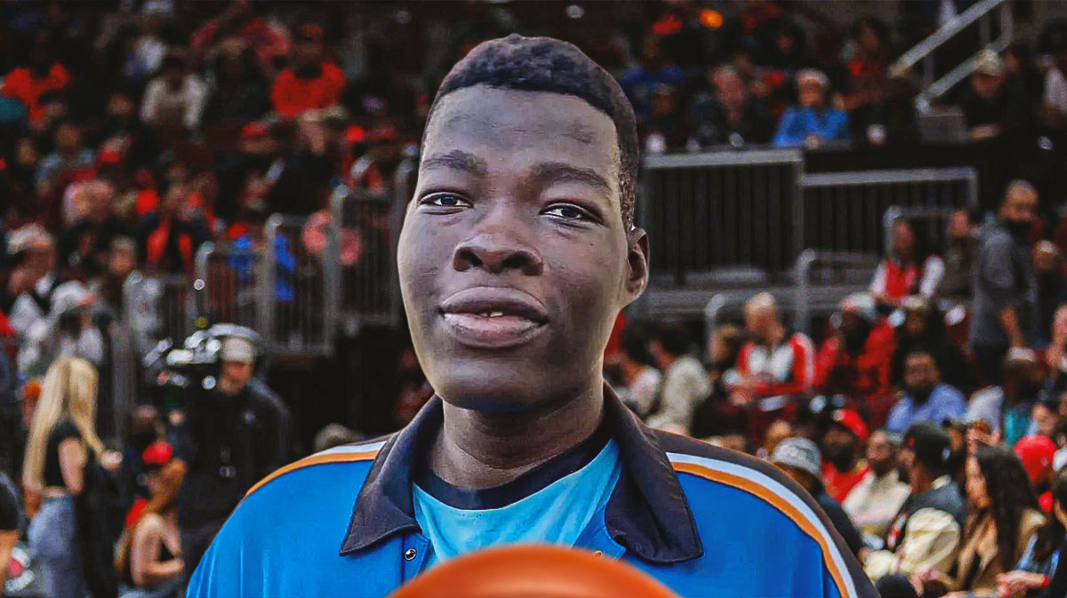 Abiodun Adegoke in image, basketball court in background