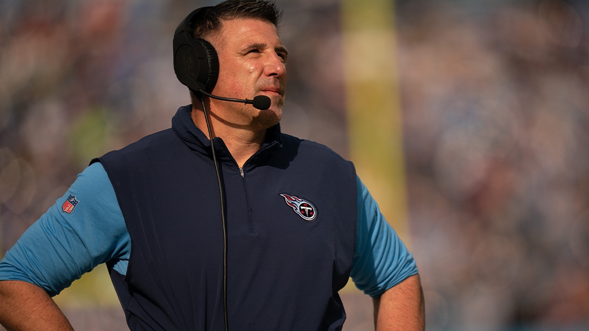 Tennessee Titans Head Coach Mike Vrabel reacts to a Titans penalty against the Seattle Seahawks during their game at Nissan Stadium in Nashville, Tenn., Sunday, Dec. 24, 2023. Vrabel was fired by owner Amy Adams Strunk Monday after having two losing seasons back-to-back.