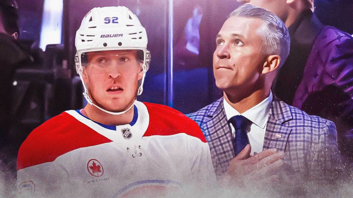 Canadiens forward Patrik Laine and coach Martin St. Louis