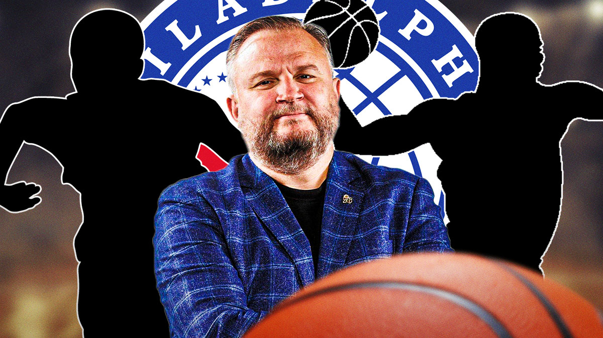 76ers' Daryl More in front of silhouettes