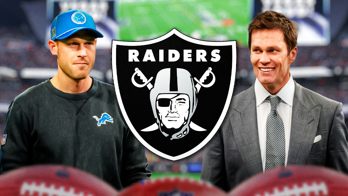 Las Vegas Raiders co-owner Tom Brady and Detroit Lions offensive coordinator Ben Johnson