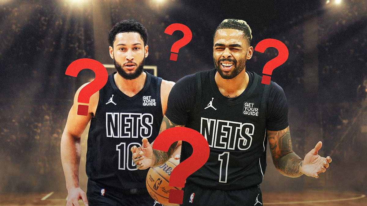 Ben Simmons and D'Angelo Russell with question marks