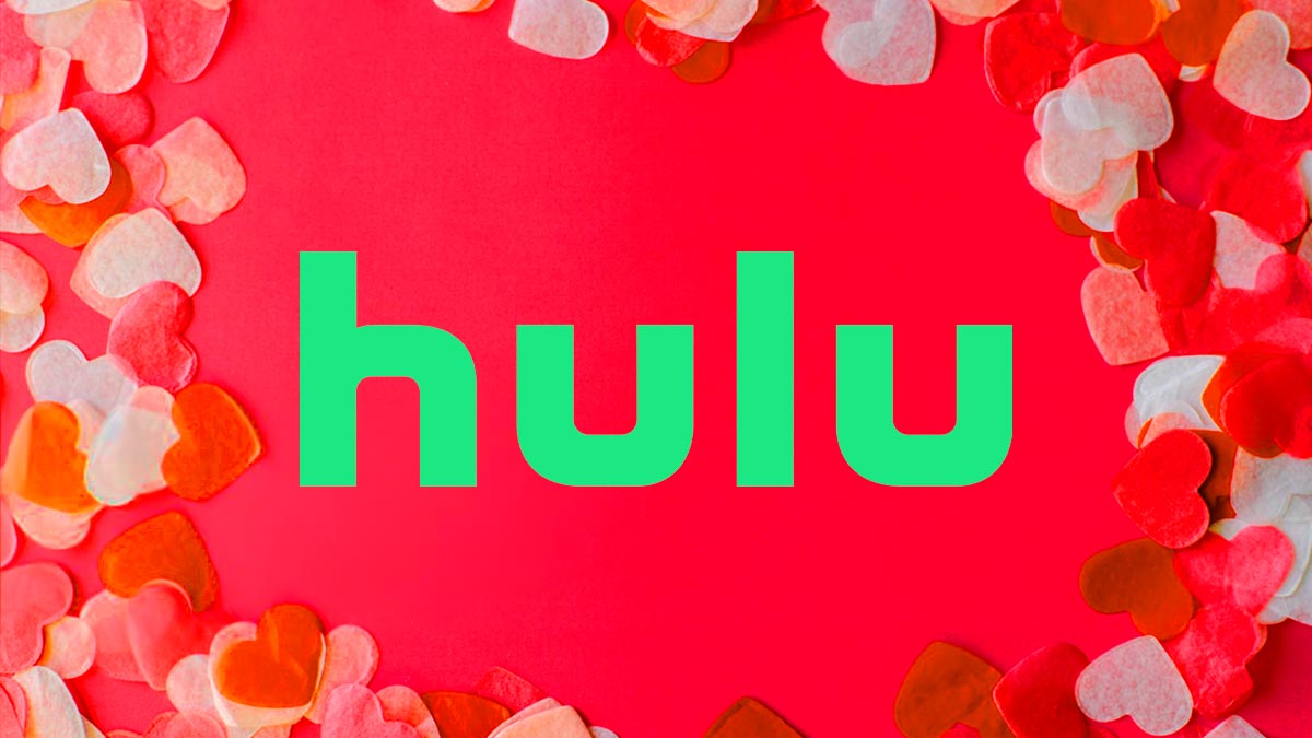 Hulu logo with Valentine's Day to represent February background.