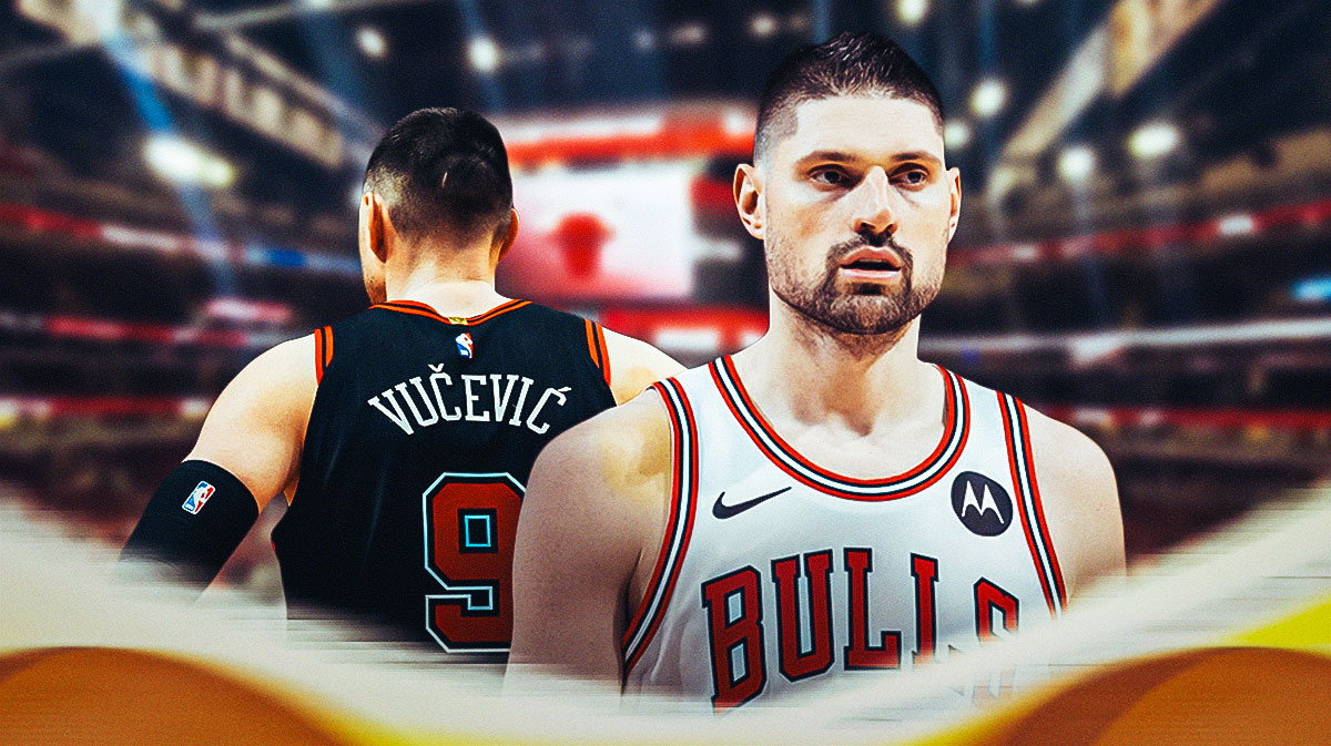 Nikola Vucevic, Bulls, Nikola Vucevic rumors, Nikola Vucevic trade, NBA trade deadline, Nikola Vucevic looking upset with Bulls arena in the background