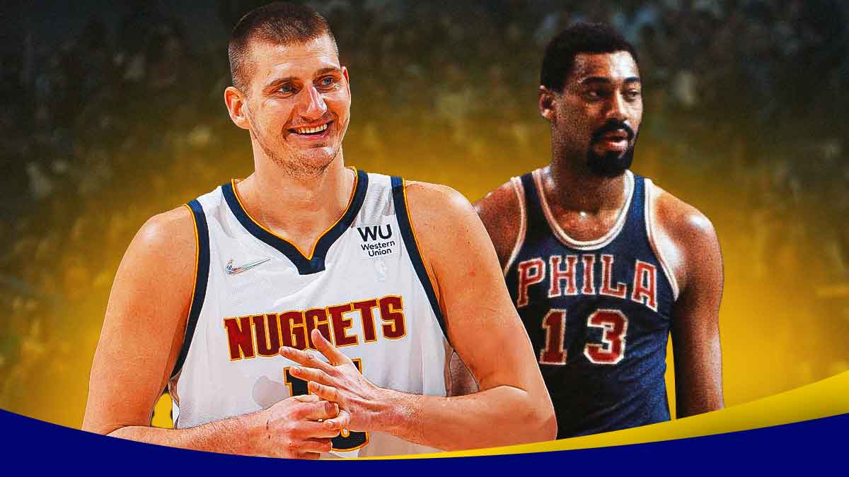 Nikola Jokic beside Wilt Chamberlain