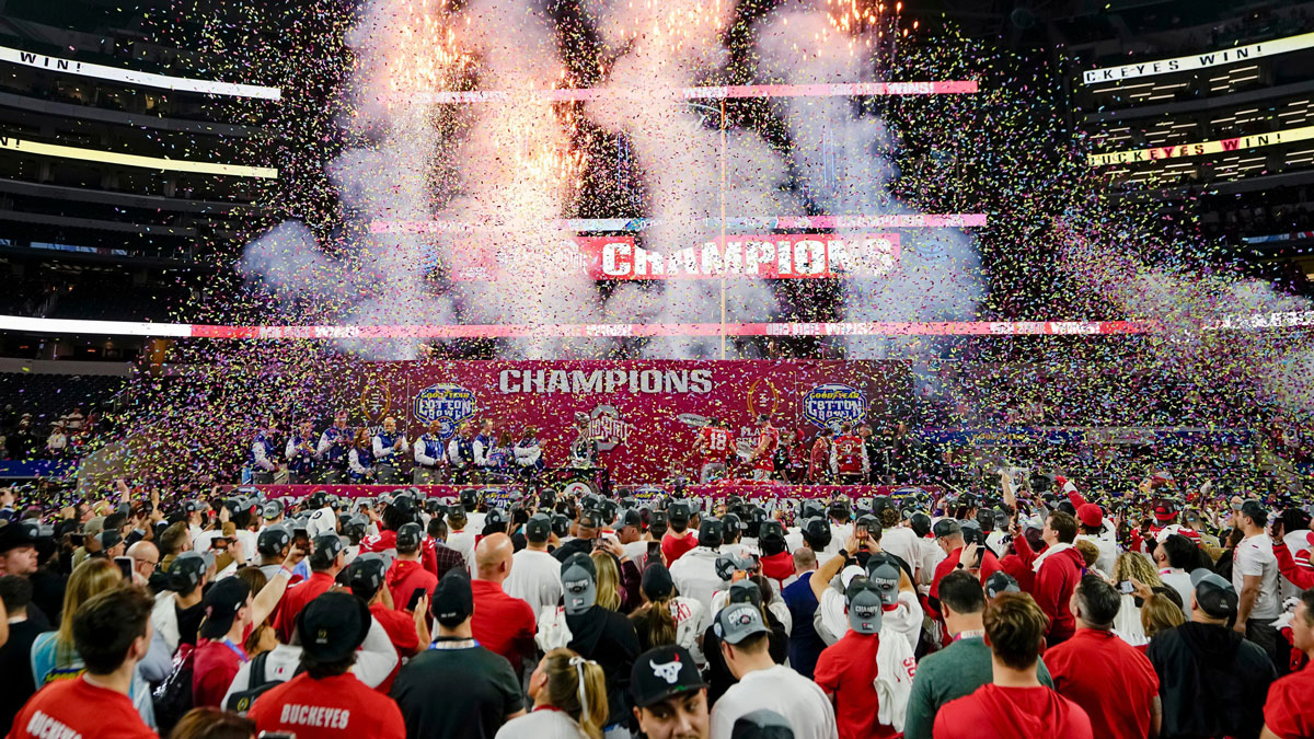 Ohio State football fans charge The Shoe after National Championship win